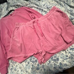 Pink Vintage Style Sweatshort Set